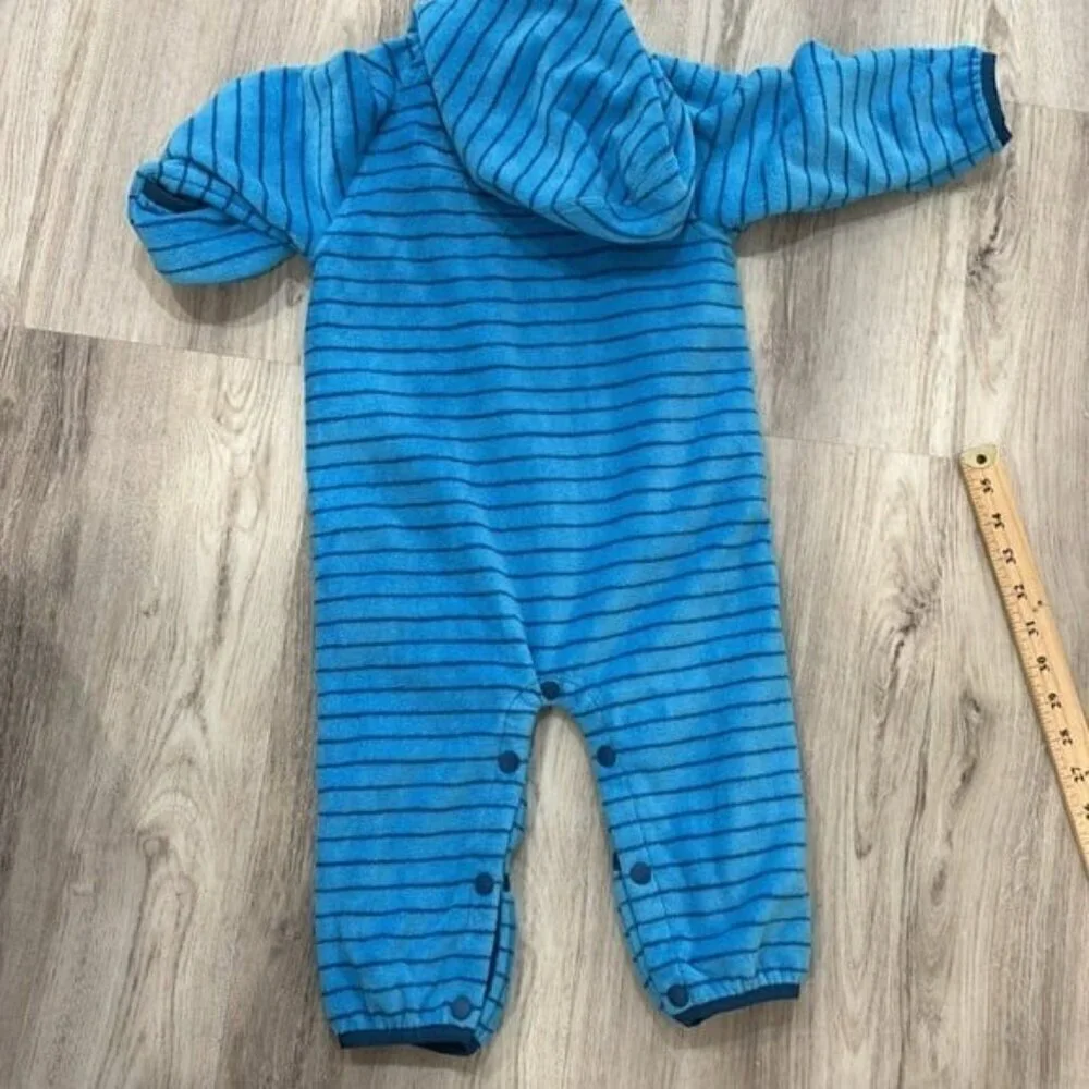 The North Face Kids Blue Striped One Piece winter  onesie size 6 month -12 month
